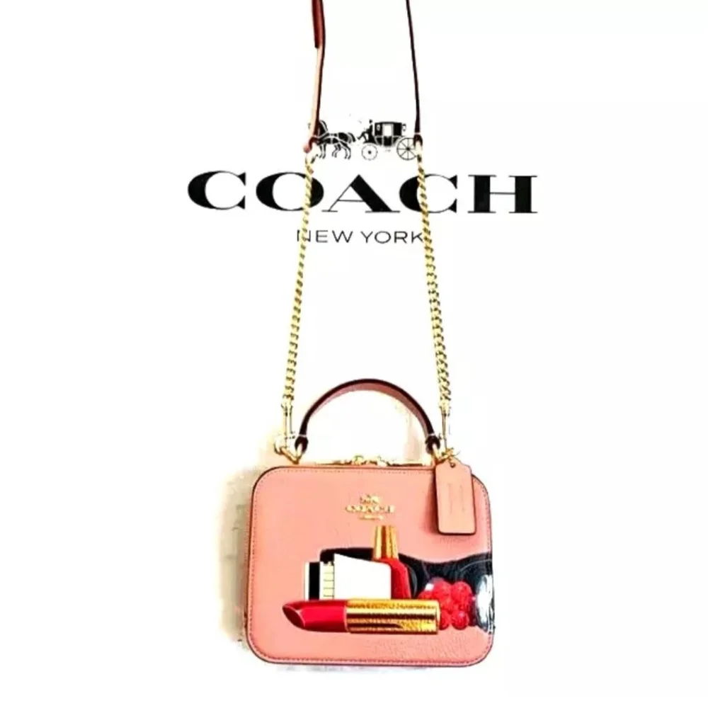 Nwt Limited Edition Coach X Tom Wesselmann Box Crossbody Pink - Picture 8 of 10